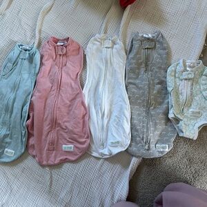 Woombie Baby Sleep Sacks Set - Blue, Pink, White, Gray